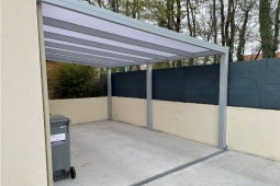 Carport en aluminium RAL 9006 gris clair